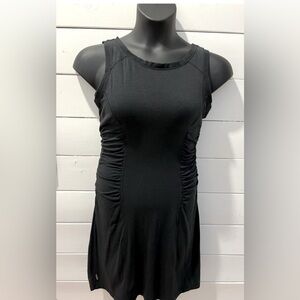 LOLË Black Sleeveless waist Ruched Dress size M